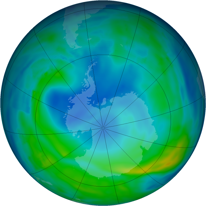 Antarctic ozone map for 19 May 2013
